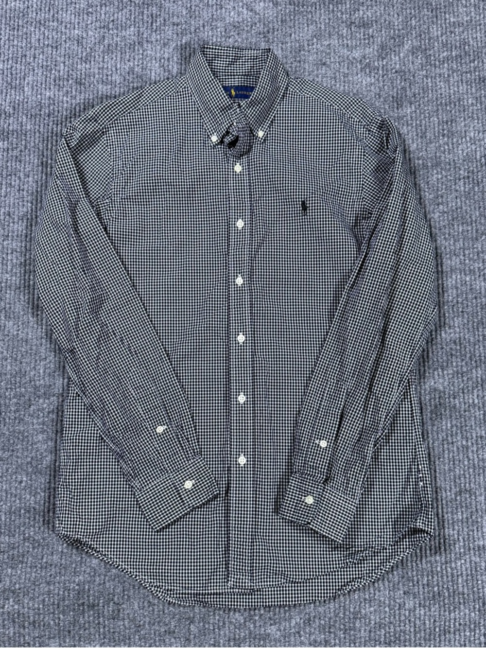 Polo Ralph Lauren Shirt Black White Gingham Long Sleeve Button Down Mens Size M - Picture 4 of 9